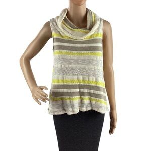 Dolan Left Coast Striped Sleeveless Knit Cowl Neck Top Small